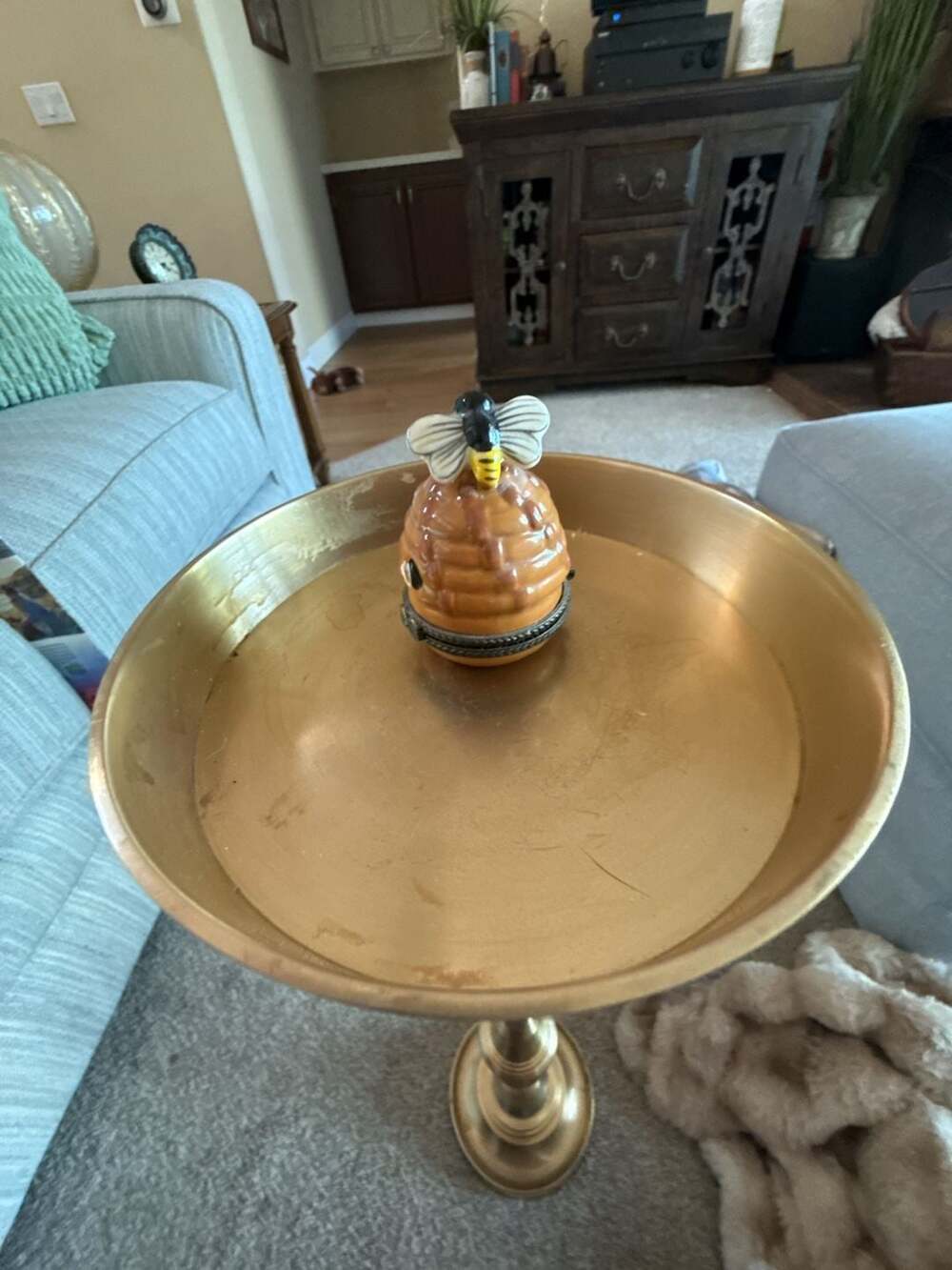Trinket Box Beehive Honeycomb with Bee